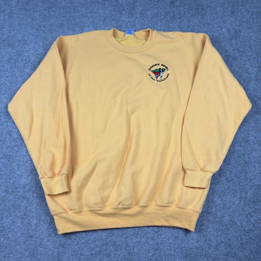 Gildan Sweatshirt Mens XL Yellow Shrine Bowl Carolinas Sports Golf Old Money
